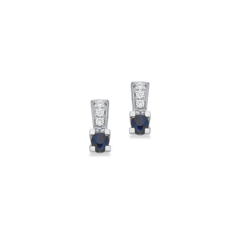 Kleopatra Queen øreringe i 14 kt hvidguld med safir og 0,03 ct diamanter